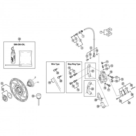 Shimano BR-M765 / 800 pad axle / snap ring