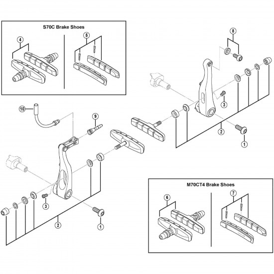 Shimano BR-R463 cable fixing bolt and plate