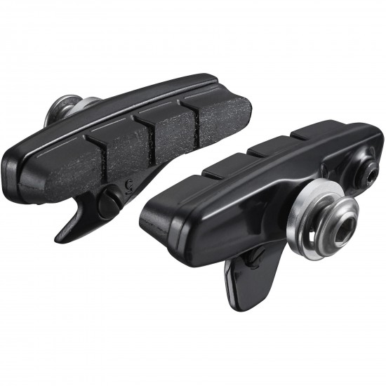 Shimano R55C4 Dura Ace R9200 cartridge brake shoe calliper mount, alloy rim, black pair