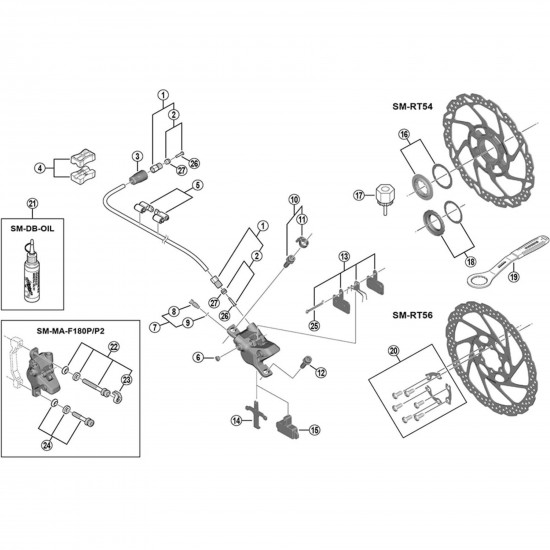 Shimano BR-MT400 connection bolt unit