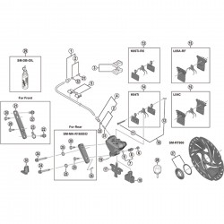 Shimano BR-R9170 pad axle and snap retainer Shimano BR-R9170 pad axle and snap retainer