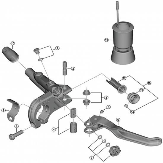 Shimano BL-T8000 lever member and spacer