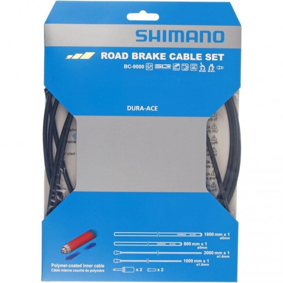 Shimano Dura-Ace Road brake cable set, Polymer coated inners, black