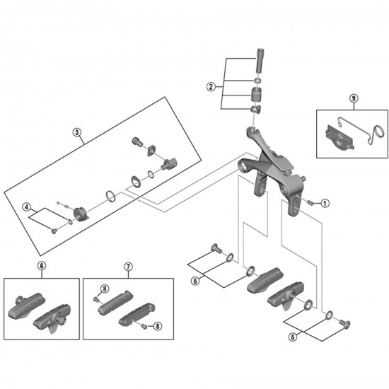 Shimano BR-R7000 quick release assembly