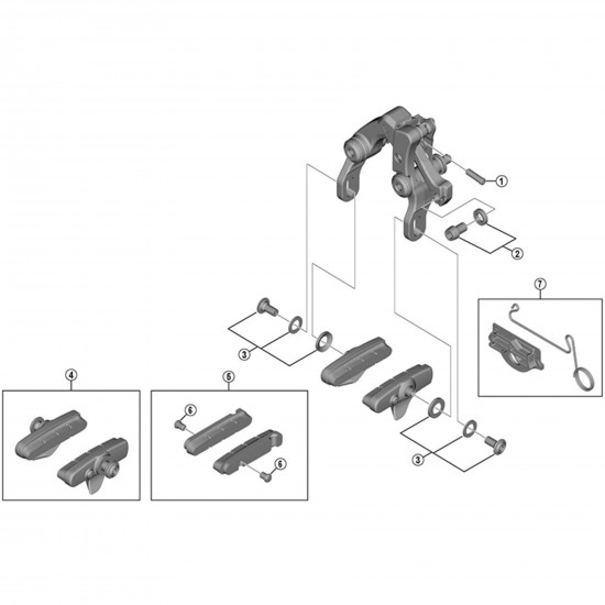 Shimano BR-R7010-R cable fixing bolt and plate