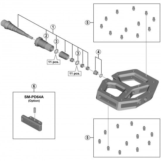 Shimano PD-M828 end cap right hand and O-ring