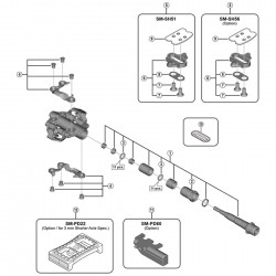 Shimano PD-M9100 pedal axle assembly, right hand, for 3 mm shorter axle