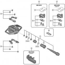 Shimano PD-MX70 pedal axle assembly, left hand