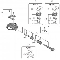 Shimano PD-ES600 pedal axle assembly, left hand