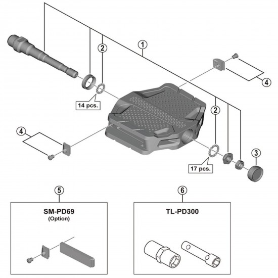 Shimano PD-EF202 reflector fixing screw and plate, right hand Shimano PD-EF202 reflector fixing screw and plate, right hand