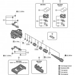 Shimano PD-M9200 pedal axle assembly 3 mm shorter, left hand