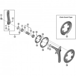 Shimano FC-M552 inner gear fixing bolt, M8 x 8.5 mm, pack of 4