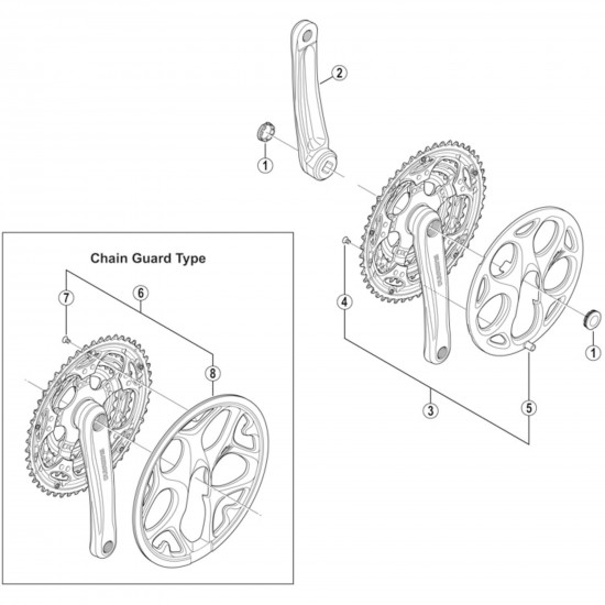 Shimano FC-M131 crank arm cap