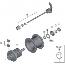 Shimano DH-3D35-QR cone with dust cover, M11 x 12.1 mm Shimano DH-3D35-QR cone with dust cover, M11 x 12.1 mm