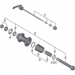Shimano FH-M785 complete hub axle
