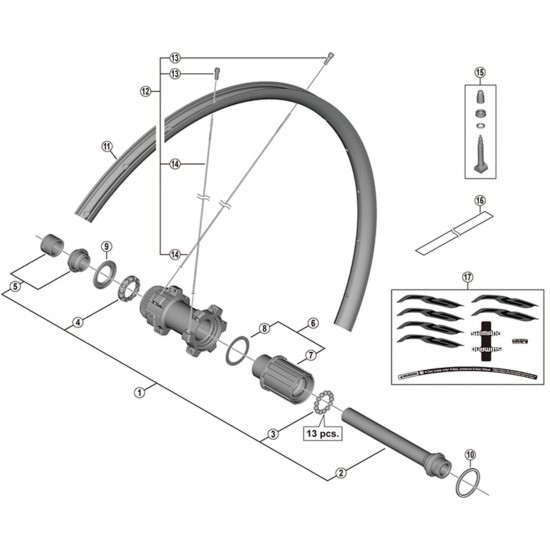 Shimano FH-M678 hub axle