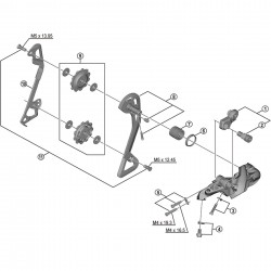 Shimano RD-M592 guide pulley bolt and tension pulley bolt set