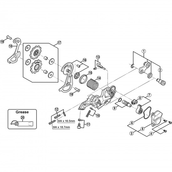 Shimano RD-M640 outer plate assembly, SS-type Shimano RD-M640 outer plate assembly, SS-type