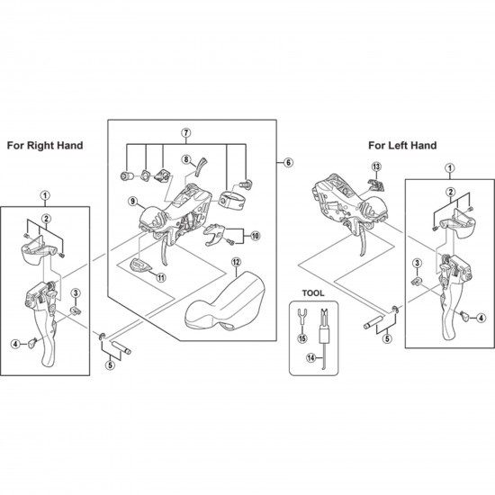 Shimano ST-7900 left hand release lever support