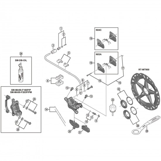 Shimano BR-M810 pad spacer Shimano BR-M810 pad spacer