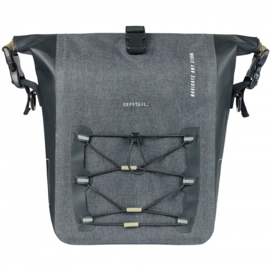 Basil Navigator Storm Medium, single pannier bag,MIK Hooks, 12-15L, black