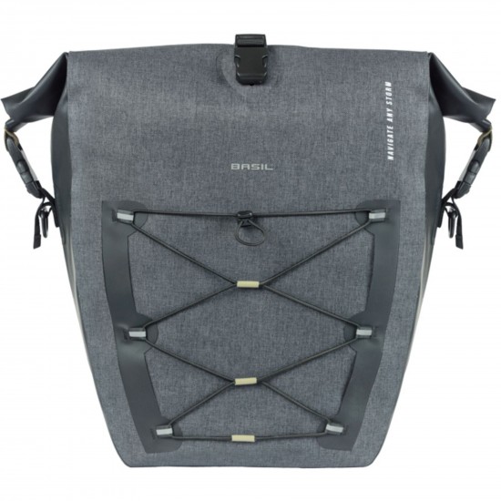 Basil Navigator Storm Large, single pannier bag,MIK Hooks, 25-31L, black