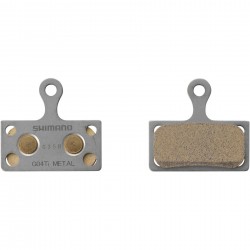 Shimano G04Ti-MX disc pads and spring, metal sintered pad, titanium back Shimano G04Ti-MX disc pads and spring, metal sintered pad, titanium back