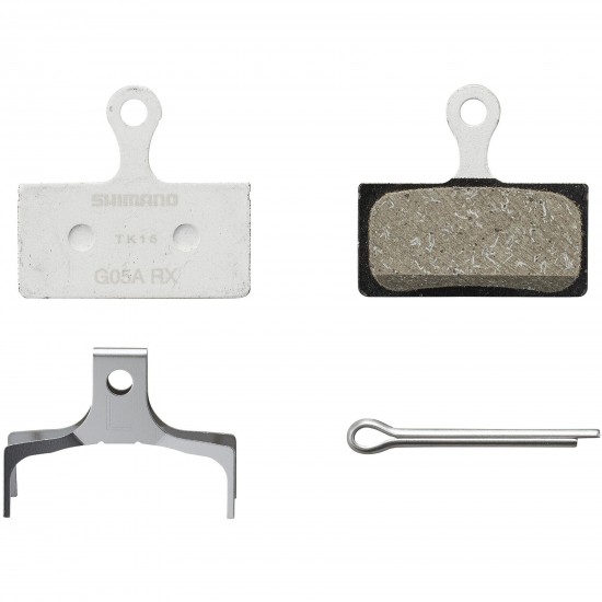 Shimano G05A-RX disc pads and spring, resin pad, alloy back