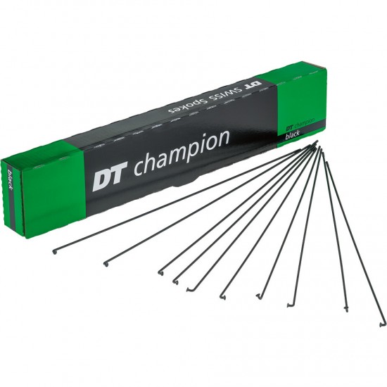 DT Swiss Champion black spokes 14g = 2mm box 100, 278 mm DT Swiss Champion black spokes 14g = 2mm box 100, 278 mm