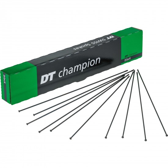 DT Swiss Champion Straight Pull black spokes 14g = 2mm box 20, 284 mm DT Swiss Champion Straight Pull black spokes 14g = 2mm box 20, 284 mm