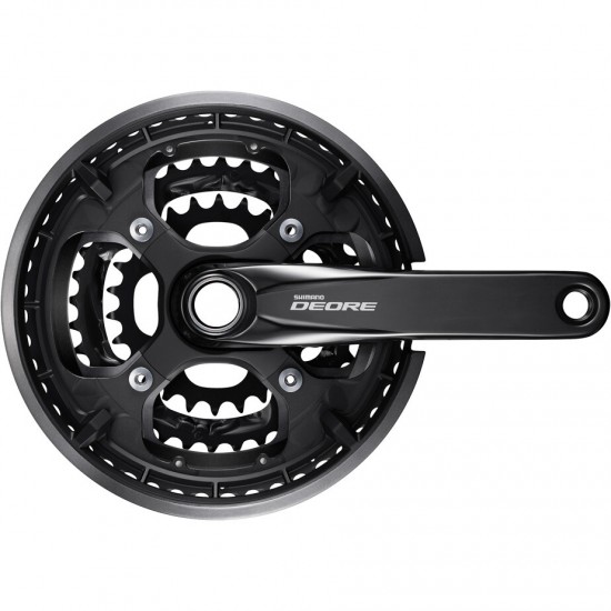 Shimano FC-T6010 Deore 10-speed chainset, 48/36/26T, with chainguard, black, 175 mm Shimano FC-T6010 Deore 10-speed chainset, 48/36/26T, with chainguard, black, 175 mm
