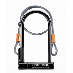 Kryptonite Keeper 12 Standard U-Lock with 4 foot Kryptoflex cable Sold Secure Silver Kryptonite Keeper 12 Standard U-Lock with 4 foot Kryptoflex cable Sold Secure Silver