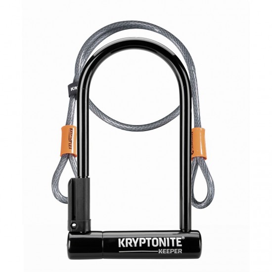 Kryptonite Keeper 12 Standard U-Lock with 4 foot Kryptoflex cable Sold Secure Silver Kryptonite Keeper 12 Standard U-Lock with 4 foot Kryptoflex cable Sold Secure Silver