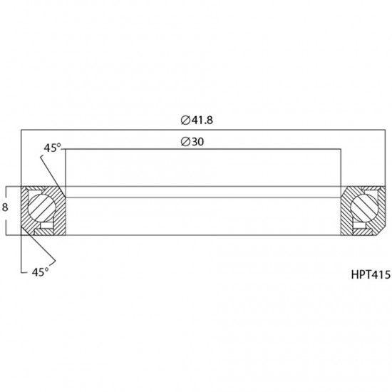 M Part Elite Headset R418 Bearing (30x41.8x8 45x45) IS42