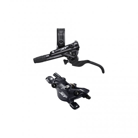 Shimano BR-M8100/BL-M8100 XT bled brake lever/post mount calliper, rear left Shimano BR-M8100/BL-M8100 XT bled brake lever/post mount calliper, rear left