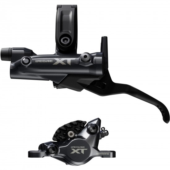 Shimano BR-M8200/BL-M8200 XT 2 pot bled brake lever/post mount calliper, rear left Shimano BR-M8200/BL-M8200 XT 2 pot bled brake lever/post mount calliper, rear left