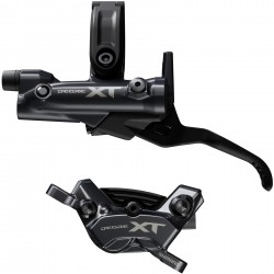 Shimano BR-M8220/BL-M8200 XT 4 pot bled brake lever/post mount calliper, rear left