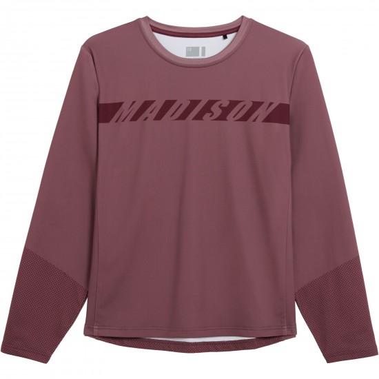 Madison Zenith Women's Long Sleeve Thermal Jersey, mauve - size 14 Madison Zenith Women's Long Sleeve Thermal Jersey, mauve - size 14