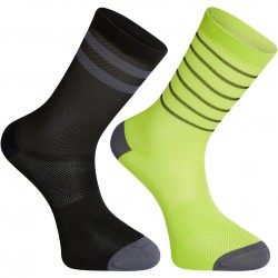 Madison Sportive Mid Sock Twin Pack, black and lime punch - small, EU36-39 Madison Sportive Mid Sock Twin Pack, black and lime punch - small, EU36-39