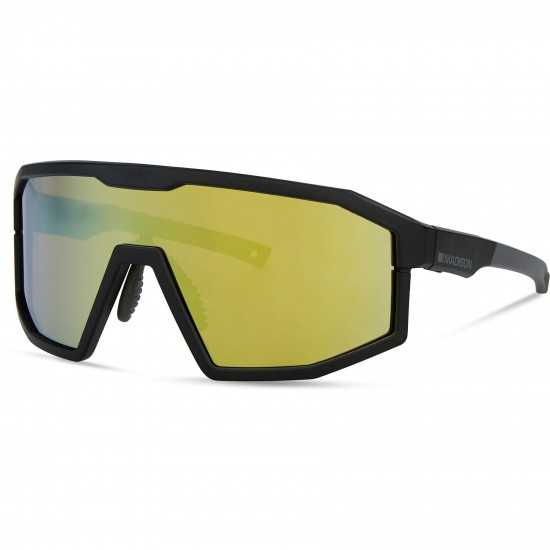 Madison Enigma Matt Black Sunglasses - 3 Lens Pack - Bronze Mirror / Amber / Clear Madison Enigma Matt Black Sunglasses - 3 Lens Pack - Bronze Mirror / Amber / Clear