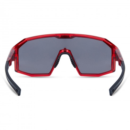 Madison Enigma Crystal Gloss Red Sunglasses - 3 Lens Pack - Black Mirror / Amber / Clear Madison Enigma Crystal Gloss Red Sunglasses - 3 Lens Pack - Black Mirror / Amber / Clear