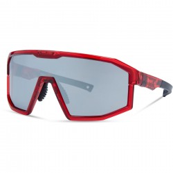 Madison Enigma Crystal Gloss Red Sunglasses - 3 Lens Pack - Black Mirror / Amber / Clear
