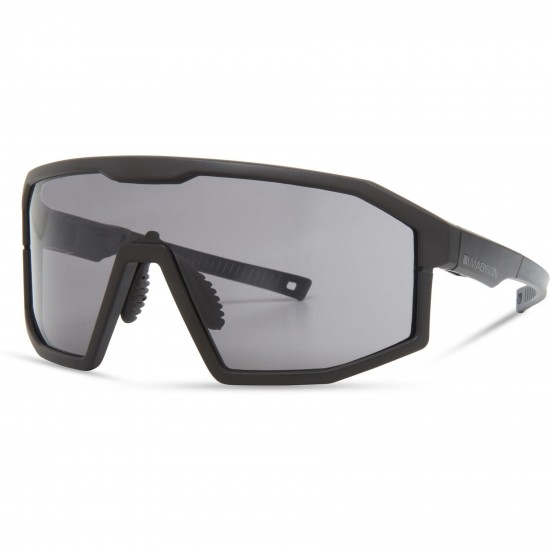 Madison Enigma Matt Black Sunglasses - 3 Lens pack - Black Mirror / Amber / Clear