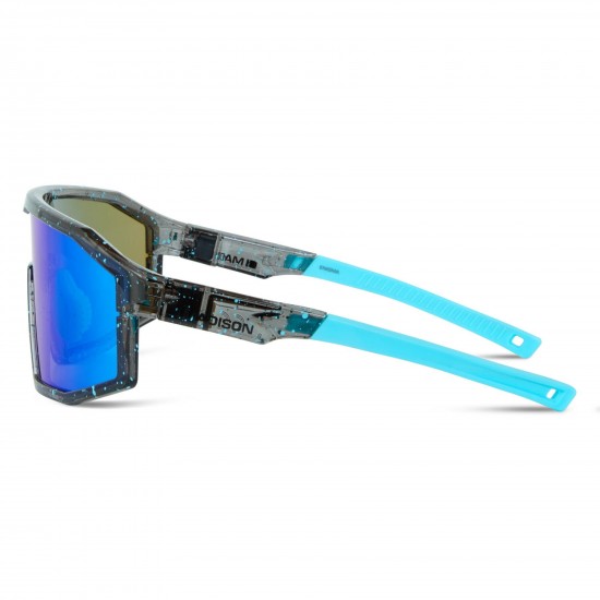 Madison Enigma Blue Black Splatter Sunglasses -3 Lens Pack-Purple Mirror / Amber / Clear Madison Enigma Blue Black Splatter Sunglasses -3 Lens Pack-Purple Mirror / Amber / Clear