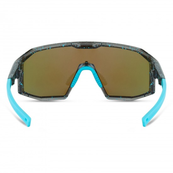 Madison Enigma Blue Black Splatter Sunglasses -3 Lens Pack-Purple Mirror / Amber / Clear Madison Enigma Blue Black Splatter Sunglasses -3 Lens Pack-Purple Mirror / Amber / Clear