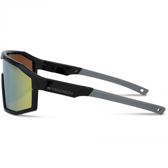 Madison Enigma Gloss Black Sunglasses - Bronze Mirror Lens