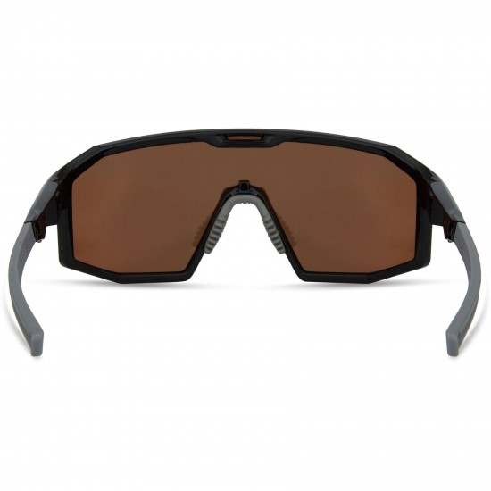 Madison Enigma Gloss Black Sunglasses - Bronze Mirror Lens