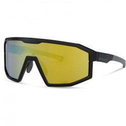 Madison Enigma Gloss Black Sunglasses - Bronze Mirror Lens