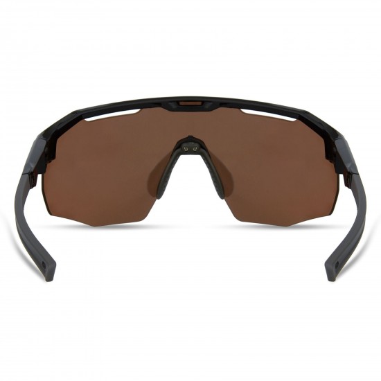 Madison Cipher Gloss Black Sunglasses - 3 Lens Pack - Bronze Mirror / Amber / Clear