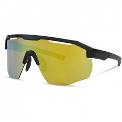 Madison Cipher Gloss Black Sunglasses - 3 Lens Pack - Bronze Mirror / Amber / Clear